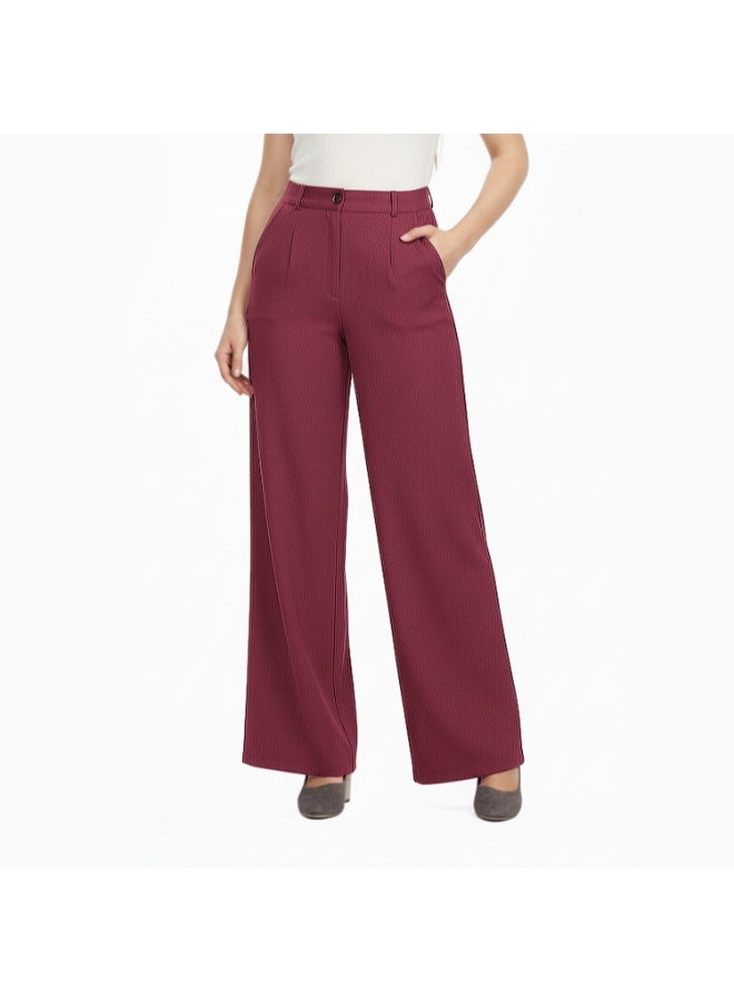 Smoky Egypt Wide Leg Gabardine Pants -Red - Image 1